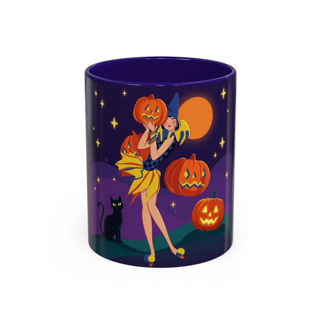 🎃🕯️ Moonlit Pumpkin Masquerade Colorful Mug – Whimsical Halloween Charm