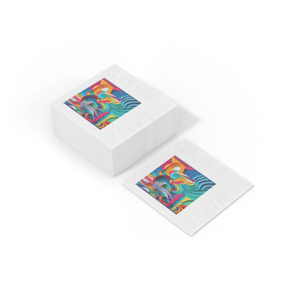 Surfing Zebra White Coined Napkins