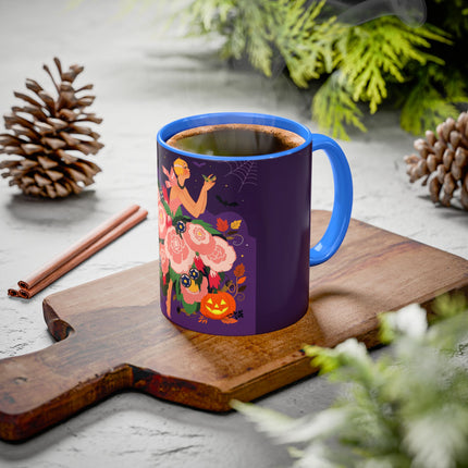 🌹🎃 The Lady Of The Haunted Rose Garden Colorful Mug – Romantic Halloween Charm