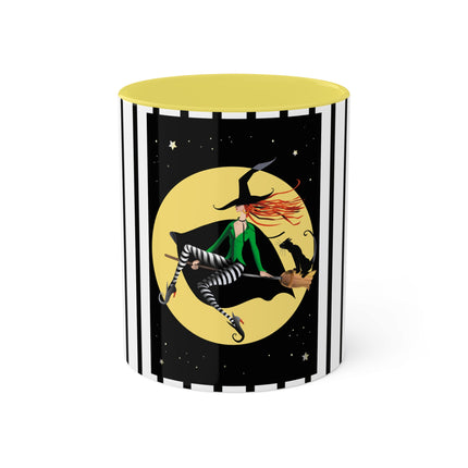 A Witch’s Moonlit Flight Colorful Mugs, 11oz