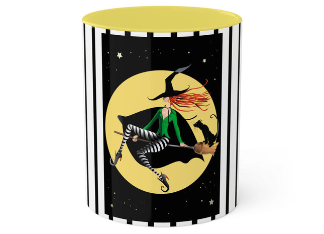 A Witch’s Moonlit Flight Colorful Mugs, 11oz