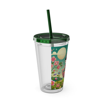 Geisha Fairy and the Hummingbird Blossom Sunsplash Tumbler with Straw, 16oz