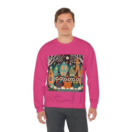 Night of the Trick-or-Treating Owlets Unisex Heavy Blend™ Crewneck Sweatshirt