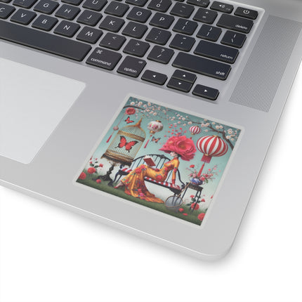 Reading In A Painted Garden Kiss-Cut Stickers (4 Sizes)