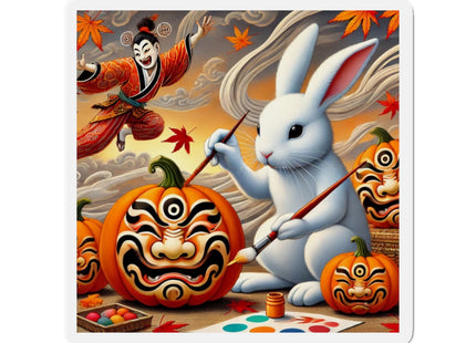 Halloween Rabbit’s Kabuki Jack-o’-Lanterns Die-Cut Magnets (4 Sizes)