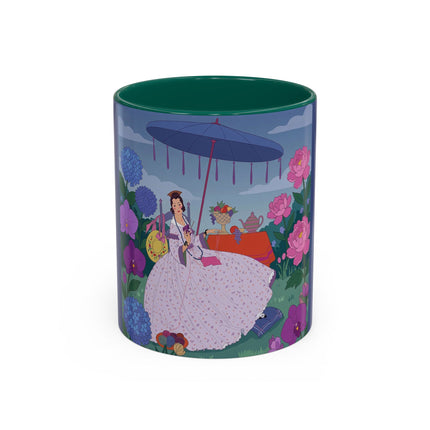 The Lady Of The Garden Tea Party Colorful Mugs – Art Deco Floral Elegance