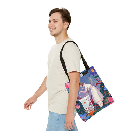 🐠🌸 The Lady Of The Enchanted Aquarium Tote Bag – Art Deco Garden Fantasy