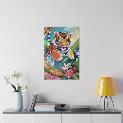 Majestic Tiger Cub Matte Canvas, Stretched, 0.75"