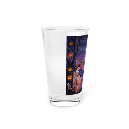 🌙🎃 Moonlit Mischief In The Pumpkin Grove Glass, 16oz – Whimsical Halloween Fantasy