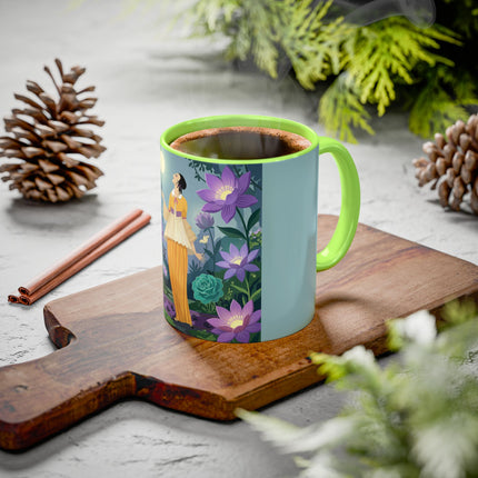 The Lady Of The Moonlit Garden Colorful Mugs – Art Deco Botanical Serenity