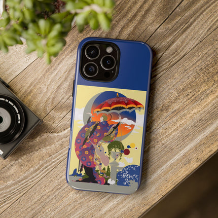 Parasol Sunset Geisha Phone Case – Elegant Twilight Grace