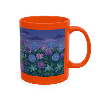 🧶☂️ The Lady Of The Garden Knitting Circle Ceramic Mug – Art Deco Floral Whimsy