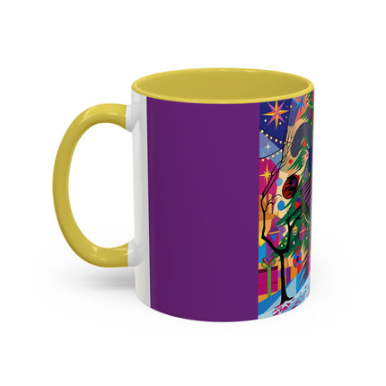 🎄✨ Christmas Among The Twinkling Trees Colorful Mug – Art Deco Holiday Fantasy