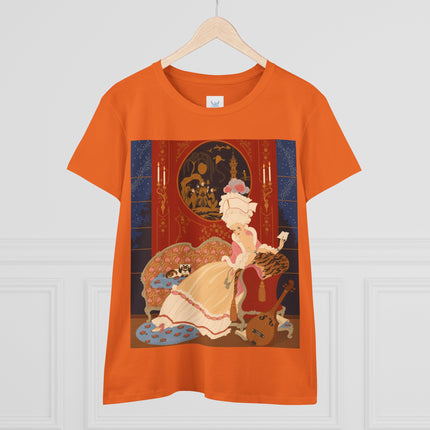 🎼🐈 The Lady Of The Midnight Salon Cotton Tee – Art Deco Fashion Illustration