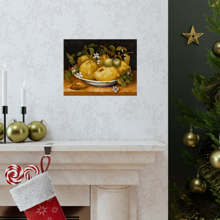 Still Life with Bowl of Citrons by Giovanna Garzoni Matte Horizontal Posters