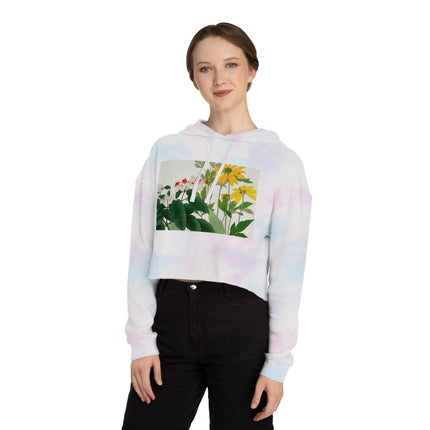 Clerodendrum & Rudbeckia by Tanigami Kônan Women’s Cropped Hooded Sweatshirt