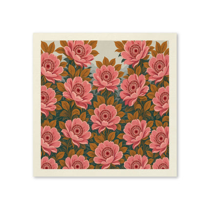 🌸🍂 The Pink Blossom And Golden Leaf Garden Napkins – Romantic Botanical Elegance