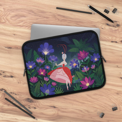 🌙🌺 The Lady Of The Midnight Garden Laptop Sleeve – Art Deco Floral Fantasy