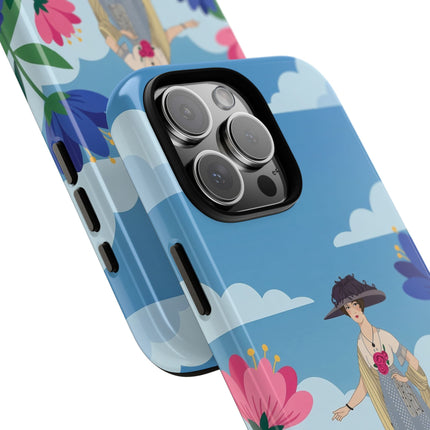 🌸🎩 The Lady Of The Grand Flower Garden Phone Case – Art Deco Fashion Illustration