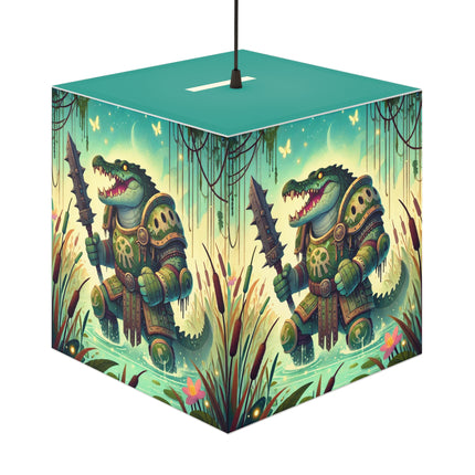 🐊👑 The Swamp Tyrant Light Cube Lamp – Primal Power & Bog Dominion