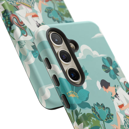 🐉🌿 The Dragon Keeper Phone Case – Art Deco Floral Fantasy