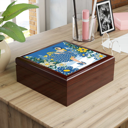 💙🌼 The Bluebell Christmas Promenade Jewelry Box – Art Deco Holiday Fantasy