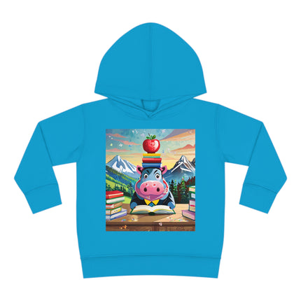 Hippos Hit the Books Toddler Pullover Fleece Hoodie