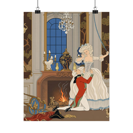 🔥🌹 L'Appât Matte Vertical Poster – George Barbier Art Deco Fireside Romance