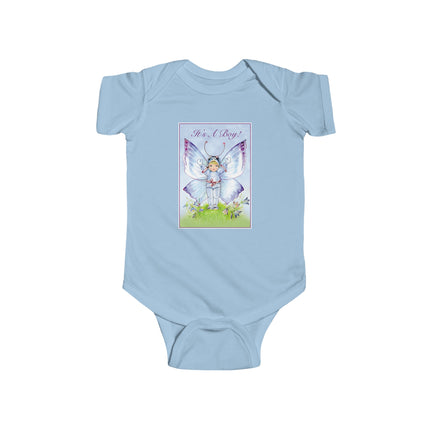 It’s A Boy! Baby Bodysuit – Whimsical Wings & Joyful Arrival