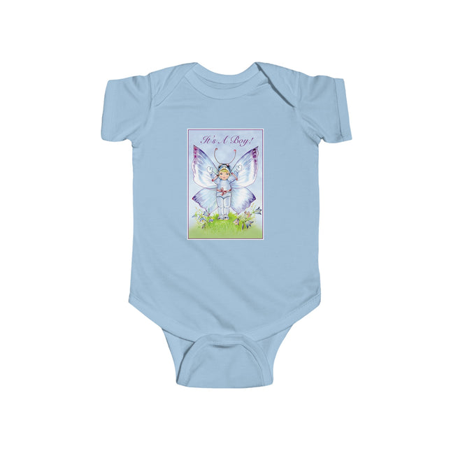 It’s A Boy! Baby Bodysuit – Whimsical Wings & Joyful Arrival