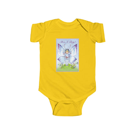 It’s A Boy! Baby Bodysuit – Whimsical Wings & Joyful Arrival