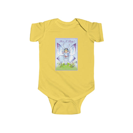 It’s A Boy! Baby Bodysuit – Whimsical Wings & Joyful Arrival