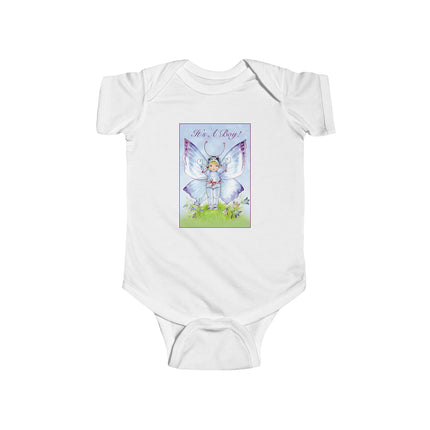 It’s A Boy! Baby Bodysuit – Whimsical Wings & Joyful Arrival