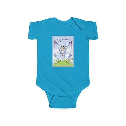 It’s A Boy! Baby Bodysuit – Whimsical Wings & Joyful Arrival