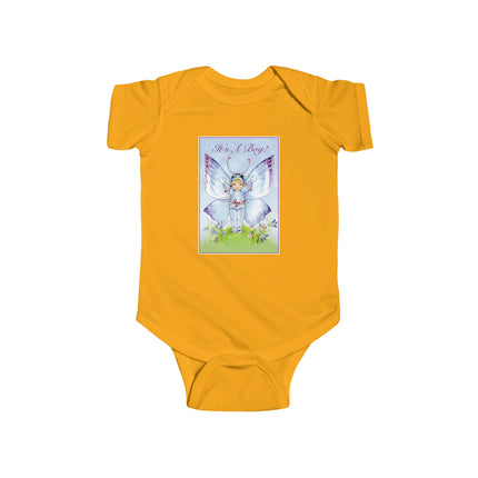 It’s A Boy! Baby Bodysuit – Whimsical Wings & Joyful Arrival