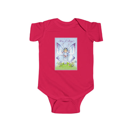 It’s A Boy! Baby Bodysuit – Whimsical Wings & Joyful Arrival