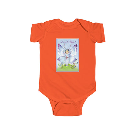 It’s A Boy! Baby Bodysuit – Whimsical Wings & Joyful Arrival