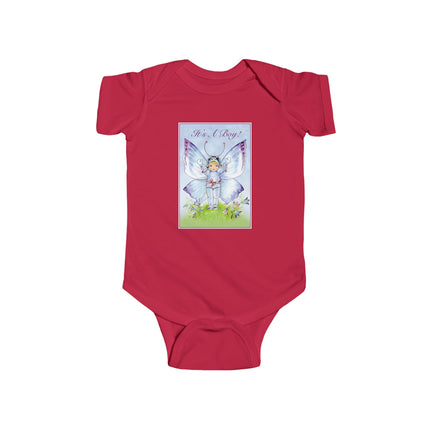 It’s A Boy! Baby Bodysuit – Whimsical Wings & Joyful Arrival