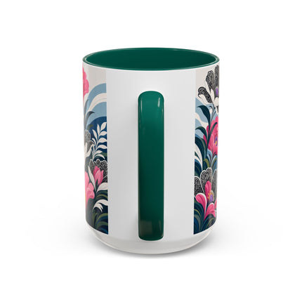 🌸🎀 The Pink Lace Garden Promenade Colorful Mug – Art Deco Fashion Elegance
