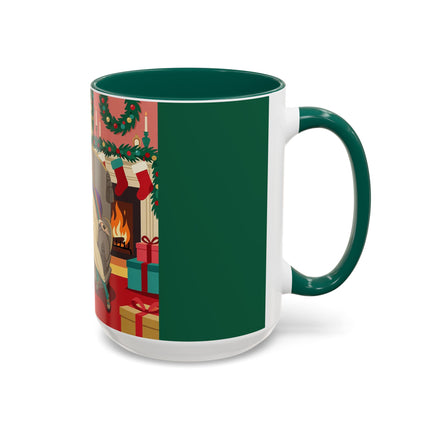 🖤🔥 The Lady Of The Christmas Hearth Colorful Mug – Art Deco Holiday Elegance