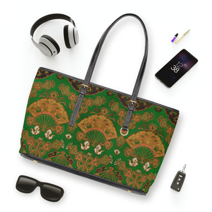 Japanese Fan Pattern by G.A. Audsley PU Leather Shoulder Bag