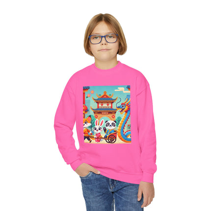 Lantern Street Dragon Parade Youth Crewneck Sweatshirt – Festive Energy, Culture & Playful Adventure