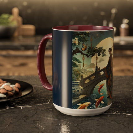 Moonlit Bridge Gentleman Colorful Mug – Imperial Serenity & Moonlit Harmony