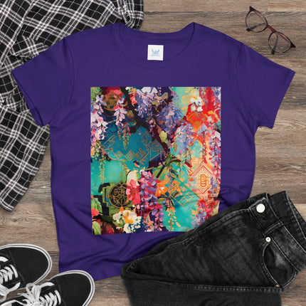 Golden Wisteria Symphony Women's Midweight Cotton Tee