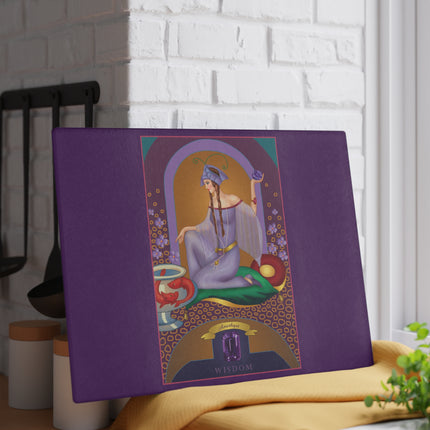 February & Amethyst Zodiac Glass Cutting Board