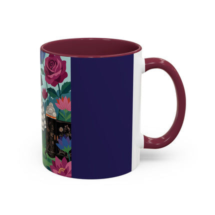 The Lady Of The Lotus Garden Colorful Mugs – Art Deco Botanical Elegance