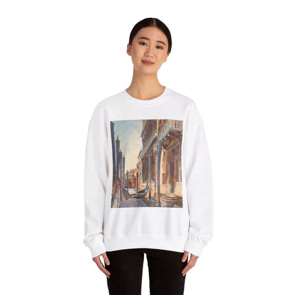 Gondola Moorings on the Grand Canal by John Singer Sargent Heavy Blend™ Crewneck Sweatshirt