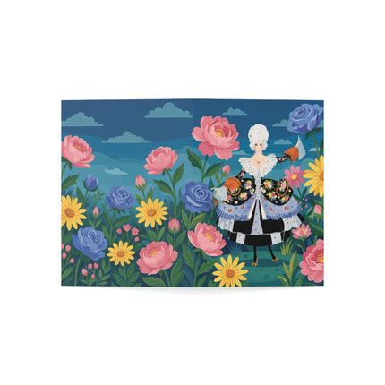 🌹🌼 The Lady Of The Enchanted Flower Garden Greeting Card – Art Deco Floral Elegance