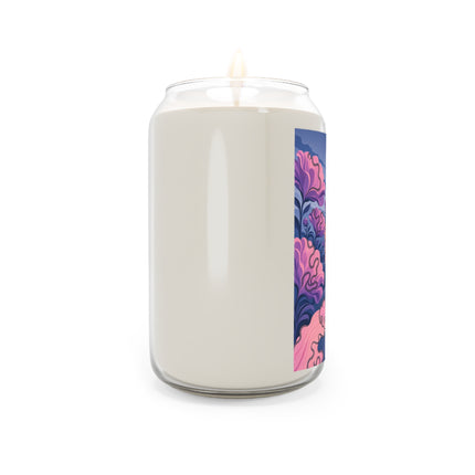 🌸🎀 The Pink Ruffle Garden Lady Scented Soy Candle – Art Deco Floral Elegance