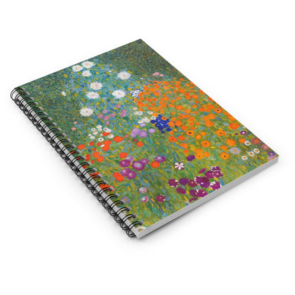 Cottage Garden by Gustav Klimt Spiral Notebook - Ruled Line